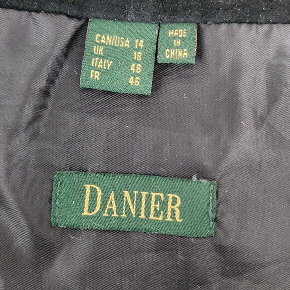 Danier Genuine Leather Black Suede Hexagon Maxi Skirt Size 14 Drk Boho Cowgirl - Picture 6 of 12